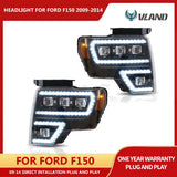 LED Projector Headlights Black for Ford F150 2009-2014 LED Headlight Vland United States