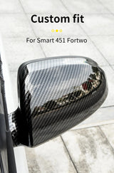 Carbon Fiber Mirror Covers for Smart Fortwo 09-14 Car Interior Accessory GMUNI