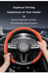 Snap-On Suede Steering Wheel Cover for Mazda Cars
