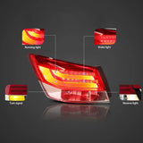 LED Tail Lights Amber Signal for Honda Accord 08-12 LED Ambient Light Vland