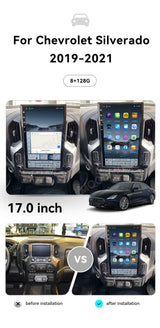 17-Inch Vertical Android Head Unit for Chevrolet Silverado 2019–2024 Android Head Unit Aotsr