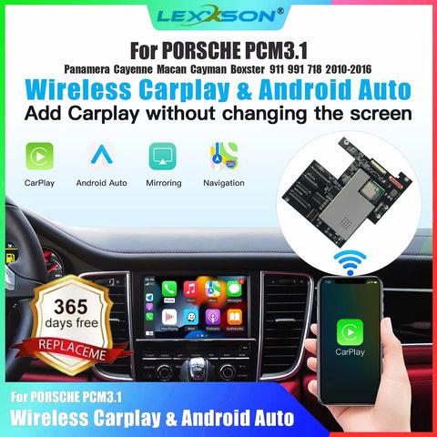 Wireless CarPlay Android Auto Module for Porsche PCM 3.1 CarPlay Retrofit Module LEXXSON