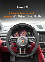 Porsche Suede Carbon Fiber Texture Wheel Cover 992 Car Interior Accessory Hocasen
