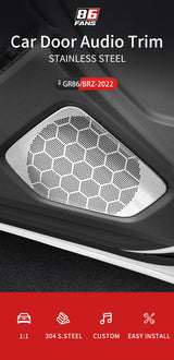 Door Tweeter Cover Stainless Steel for Toyota GR86 BRZ Car Interior Accessory GMUNI
