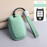 Leather Car Remote Key Case Cover Shell for KIA Models
