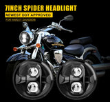 7 Inch Universal Motorcycle Led Headlight for Harley Davidson Softail Slim Fat Boy Lada Niva4X4 Uaz 12V 24V Car Interior Acce