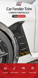 Carbon Fiber Fender Trim for Toyota GR86 Car Interior Accessory OEM