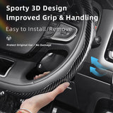 Steering Wheel Cover Carbon Fiber Texture for Citroen Car Interior Accessory Hocasen