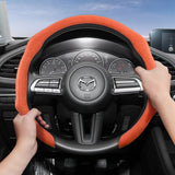 Snap-On Suede Steering Wheel Cover for Mazda Cars Car Interior Accessory Hocasen
