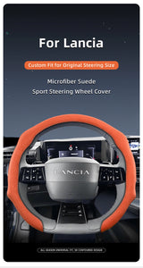Suede Snap-On Wheel Cover for Lancia Ypsilon Delta Car Interior Accessory Hocasen