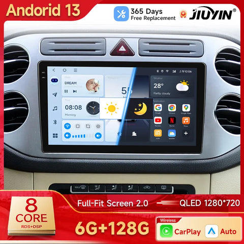 9-Inch Android 13 Head Unit for Volkswagen Tiguan 2006-2016 Android Head Unit JIUYIN