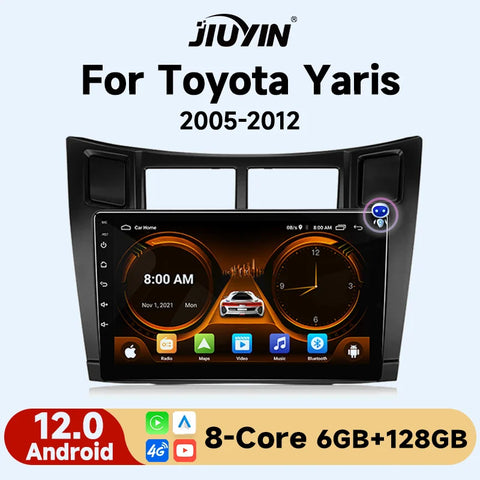 9-Inch Android Head Unit with Wireless CarPlay for Toyota Yaris Android Head Unit JIUYIN