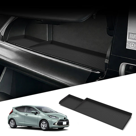 For Toyota Aqua 2021-2025 Car Copilot Dashboard Storage Box Tray Silicone Organizer Interior Accessories Black Car Interior A