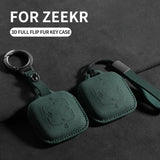 Car Remote Key Case Cover For ZEEKR X 001 7X 001 007 009 Suede Key Bag Cover Shell Protector Keychain Auto Interior Accessori