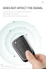 Aluminum Alloy Goatskin Car Key Case Cover For VW Golf 7 mk7 Skoda Octavia A7 Tiguan MK2 SEAT Ateca Leon FR 2 Ibiza