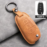 Car Key Cover For Ford Puma Grand C Max Focus Mondeo Kuga Fiesta Ecosport Transit Kuga Leather Car Key Case Cover