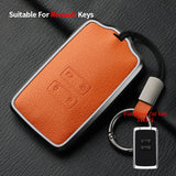 Metal and Leather Car Key Case Cover For Renault Clio Kadjar Capture Koleos Espace Master Talisman Talisman Scenic Protect Cover