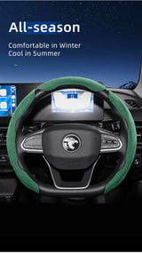 Sports Suede Snap-On Steering Wheel Cover for Proton