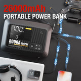 8000A Professional Heavy Duty Car Jump Starter With Air Pump Powerful Car 12V Car Battery Starter Booster Starting Device Car