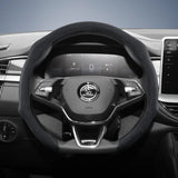 Premium Suede Steering Wheel Cover for Skoda Models