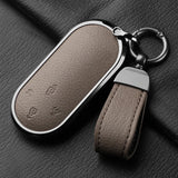 Aluminum Alloy Goatskin Car Key Case Cover For Aito M9 2024