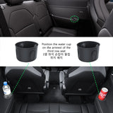 Rear Seat Side Cup Holder Liner Suitable for Tesla Model Y L 6 Seater 2026 3rd Row Silicone Bottle Case Organizer Accessory B