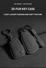 Suede Car Remote Key Case Cover for Volkswagen Golf Car Interior Accessory OEM