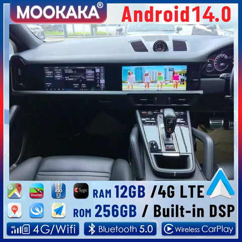 24.6" Android 14 Head Unit for Porsche Panamera 2018–2023 Android Head Unit Aotsr Customizable colors Eight Core