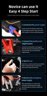 Car Jump Starter with Tire Inflator, 1000A 12V Portable Emergency Booster with Power Bank Function Jump Starter, Air Compress