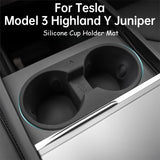 For Tesla Model 3 Highlander Juniper Silicone Cup Holder Insert Mat Center Console Anti Slip Water Cup Pad Car Interior Acces