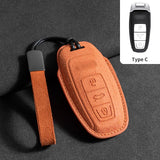 Suede Car Key Case Cover for Audi A6 A4 A7 Q5 A5 A4 B9 Q5 Q7 TT TTS 8S 2016 2017