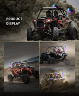 0.4M/1.31FT RGB Fat Spiral LED Whip Lights Bluetooth APP and Remote Control Flagpole Lamp for Truck Offroad ATV UTV Polaris RZR