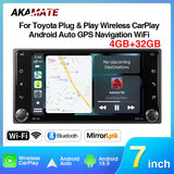Android 13 Head Unit 7 inch Wireless CarPlay for Toyota Android Head Unit AKAMATE 4G 32G None