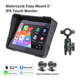 5Inch Waterproof Motorcycle Monitor with CarPlay & DVR