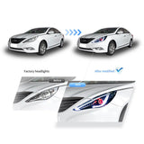 LED Projector Headlights for Hyundai Sonata 2011-2014 LED Ambient Light Vland