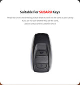 Aluminum Alloy Goatskin Car Key Case Cover for Subaru BRZ XV SV Forester Legacy Outback Crosstrek Impreza WRX Ascent keychain