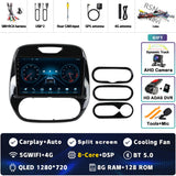 2K QLED Android 15 Multimedia Player for Renault Captur 2016–2019