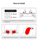 Long-Distance Travel Comfort Adjustable Car Headrest with Waterproof PVC Leather