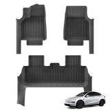 Tesla Model Y 5seats Launch 2025+ Juniper Car Floor Mats TPE Foot Mat With Door Sill Protective Cover Black Car Floor Mats sm