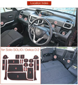 Suzuki SOLIO D2 Anti-Slip Gate Slot Cup Mat Non-Slip Door Groove Pad Interior Accessories Rubber Coaster Anti-Slip Gate Slot