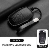 Leather car key case cover for 5 Ford models