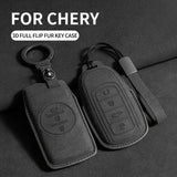 Car Key Case Shell for Chery Tiggo 8 Pro, 8plus, New 5, 7pro - Suede Car Keychain Car Key Case OEM