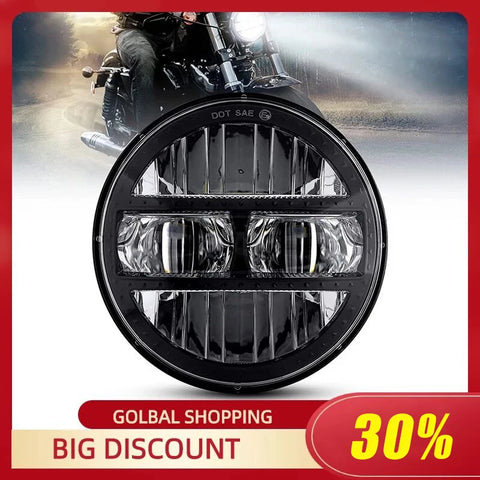 Black 5.75Inch Motorcycle Projector Led Headlight 5.75" H4 Headlamp With DRL For Harley Bike For Sportsters XL XG XR VRSCD Dy