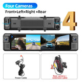 11.26" 4CH 1080P Mirror Dash Cam Universal