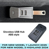 Glovebox USB Hub for Tesla New Model Y and Model 3