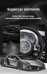 Carbon Fiber Leather Wheel Cover for Mini R50 R56 Car Interior Accessory Hocasen