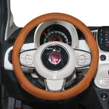 Ultra-Thin Breathable Leather Steering Wheel Cover for Fiat 500, Punto Evo