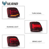 LED Tail Lights for Volkswagen Polo 2011-2017 Tail Light Assembly Vland