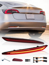 3-Function Rear Bumper Reflector for Tesla Model 3 Y