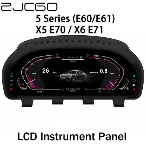 12.3" Digital LCD Instrument Cluster for BMW 5, X5, X6 Android Head Unit ZJCGO Default Title